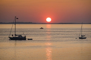 Massachusetts Prints: USA, Massachusetts, Cape Ann, Gloucester, Annisquam, Ipswich Bay, sunset