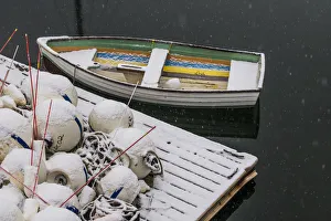 Prints of USA, Massachusetts, Cape Ann, Gloucester, Annisquam, fishing net floats, winter Images Dated 2016 December: USA, Massachusetts, Cape Ann, Gloucester, Annisquam, fishing net floats, winter