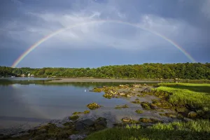 Landscape-Scenic Prints: USA, Massachusetts, Cape Ann, Gloucester. Circular rainbow over Goose Cove