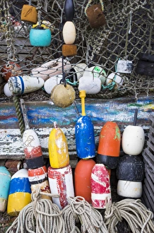 Images Dated 2nd December 2014: USA, Massachusetts, Cape Ann, Rockport, lobster buoys