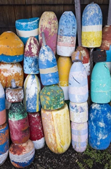 Images Dated 2nd December 2014: USA, Massachusetts, Cape Ann, Rockport, lobster buoys