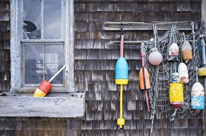 Images Dated 2nd December 2014: USA, Massachusetts, Cape Ann, Rockport, lobster buoys