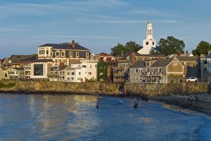 USA, Massachusetts, Cape Ann, Rockport, town view from Back Beach