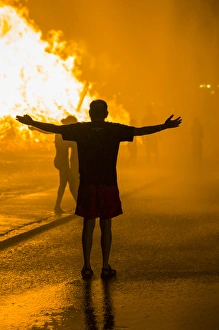 Images Dated 5th July 2014: USA, Massachusetts, Cape Ann, Rockport, Fourth of July, Independence Day Bonfire