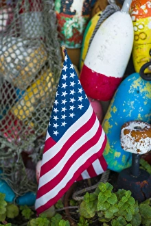 Massachusetts Prints: USA, Massachusetts, Cape Ann, Rockport, lobster buoys