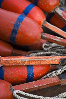 USA, Massachusetts, Cape Ann, Rockport, lobster buoys