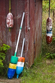 Images Dated 2nd August 2008: USA, Massachusetts, Cape Ann, Rockport. Thatcher Island, Lobster Buoys