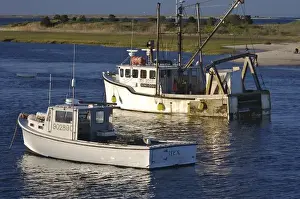 Chatham Prints: USA, Massachusetts, Chatham. Two fishing boats near the Chatham Fish Pier