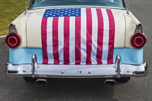 USA, Massachusetts, Essex. Antique cars, detail of 1950