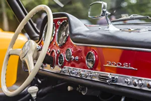Transportation Prints: USA, Massachusetts, Essex. Antique cars, detail of 1950 s-era Mercedes Gullwing