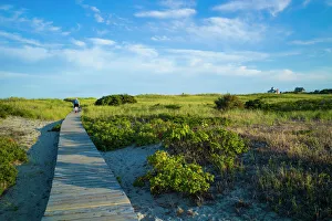 World Locations Prints: USA, Massachusetts, Gloucester, Good Harbor Beach, boardwalk