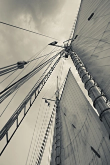 Images Dated 1st September 2013: USA, Massachusetts, Gloucester, Schooner Festival, sails and masts