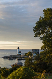 Images Dated 26th September 2013: USA, Massachusetts, Gloucester, Annisquam, Annisquam Lighhouse, dusk