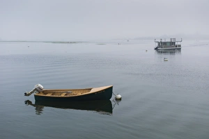USA, Massachusetts, Gloucester, Annisquam, fishing dory boat