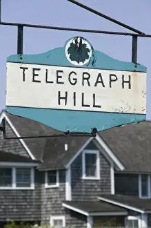 Frame Prints: USA-MASSACHUSETTS-Marthas Vineyard-East Chop: Telegraph Hill Sign
