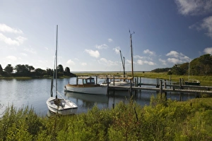 Images Dated 19th September 2006: USA, MASSACHUSETTS, Marthas Vineyard: Oak Bluffs, Small Sailboat on Sengekontacket