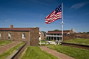 Images Dated 24th May 2008: USA, MD, Baltimore. The large 15-star flag flies proudly over Fort McHenry