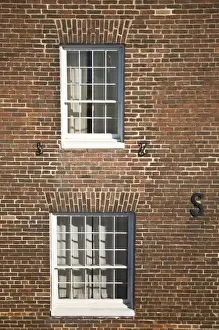 Maryland Prints: USA, MD, Baltimore. Wall detail of the living quarters inside the fortified walls of Fort McHenry