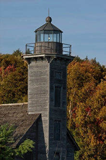 Pictured Rocks National Lakesho Prints: USA, Michigan. Close-up of Grand Island East Channel Lighthouse