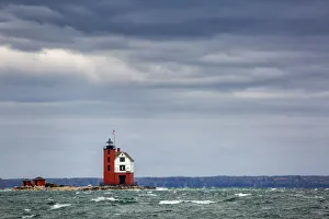 Strength Prints: USA, Michigan, Mackinac Island, Round Island Passage Light