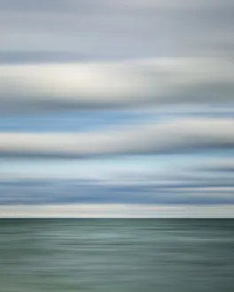 Michigan Prints: USA, Michigan, Mackinac Island. Abstract blur of Lake Huron from Mission Point