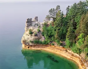 Eroded Prints: USA, Michigan, Miners Castle, Pictured Rocks National Seashore on Lake Superior
