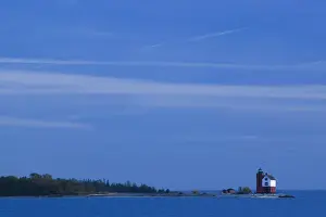 Mackinac Island Prints: USA-Michigan-Straits of Mackinac: Mackinac Island- Round Island Lighthouse
