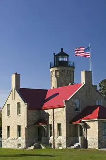 Shade Prints: USA-Michigan-Straits of Mackinac: Mackinaw City- Old Mackinac Point Lighthouse