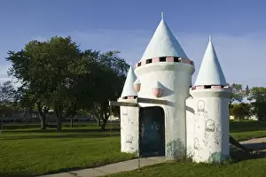 Tawas City Prints: USA, Michigan, Tawas City: Castle at Fairyland Park next to Lake Huron