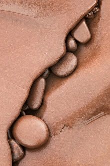 Pebble Prints: USA, Michigan, Upper Peninsula. Pebbles in shore rock crevice