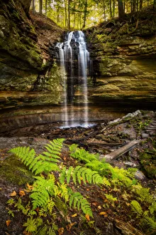 USA, Michigan, Upper Peninsula, Munising, Autumn at Tannery Falls, aka Olson Falls