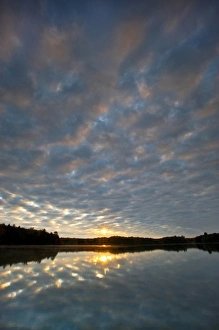 Alto Cumulus Prints: USA, Michigan, Upper Peninsula. Sunrise at Petes Lake in autumn