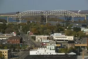 Images Dated 8th October 2006: USA, Michigan, Upper Peninsula, Sault Saint Marie: City Overview from the Tower of