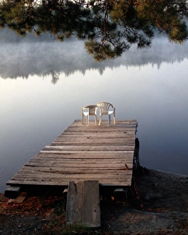 Water Way Prints: USA, Minnesota, B. W. C. A. Lake One, Dock