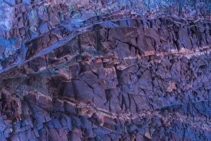 Lake Superior Prints: USA, Minnesota, Lake Superior. Trail on rock cliff. Credit as