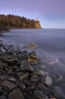 Images Dated 19th November 2012: USA, Minnesota. Split Rock Lighthouse from the shore of Lake Superior