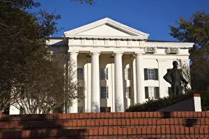 City Hall Prints: USA, Mississippi, Jackson. City Hall and statue of Andrew Jackson, seventh President