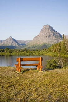 USA, Montana, Glacier National Park, Two Medicine, Pray Lake and Sinopah Mountain
