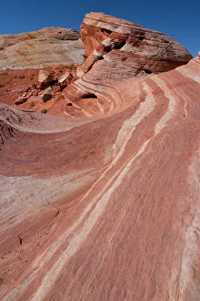USA, Nevada. Abstract lines in the sandstone, Fire Wave, Valley of Fire State Park