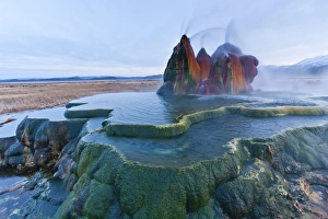 Formation Prints: USA, Nevada, Black Rock Desert. View of the Fly Geyser