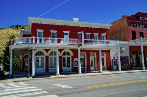 Nevada Prints: USA, Nevada, Eureka. Jackson House Hotel (1877) and Sacha's Pizza and Sugar Shack(1880)
