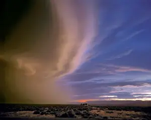 Threatening Prints: USA, Nevada, Humbolt Co. A storm rises over Humbolt County, Nevada