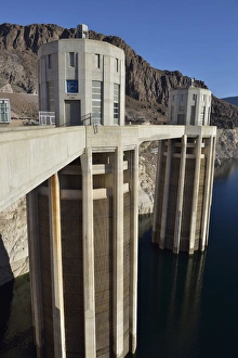 Reservoir Prints: USA, Nevada, Intake towers on the Nevada side of Hoover Dam