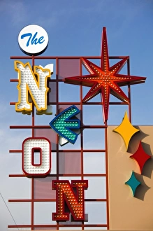 Las Vegas Prints: USA, Nevada, Las Vegas, Downtown, old neon sign