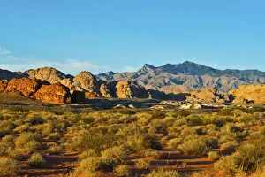 Images Dated 25th September 2017: USA, Nevada, Mesquite. Gold Butte National Monument, Mud Road vista
