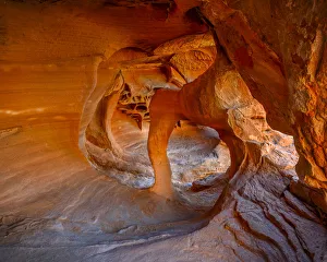 Images Dated 3rd February 2019: USA, Nevada, Overton, Valley of Fire State Park. Multi-colored rock formation. Credit as