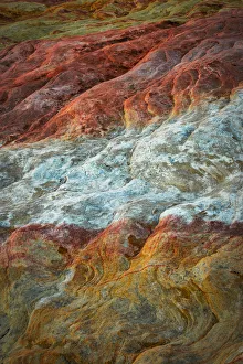 Images Dated 2nd July 2019: USA, Nevada, Overton, Valley of Fire State Park. Multi-colored rock formation. Credit as