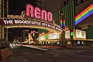 USA, Nevada, Reno. Neon sign in casino district