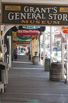 Boardwalk Prints: USA, Nevada. Sidewalk in historic Virginia CIty, Nevada