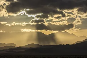White Mountain Prints: USA, Nevada, White Mountains. Sunset over mountains